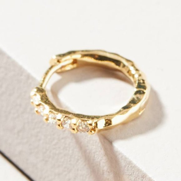 HTF Anthropologie Iris Reversible Huggie Hoop Earrings - Picture 4 of 5